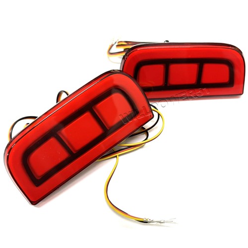 Red LED Rear Bumper DRL Brake Light Replace Reflect Fits 16-21 CIVIC SEDAN COUPE - Picture 3 of 4