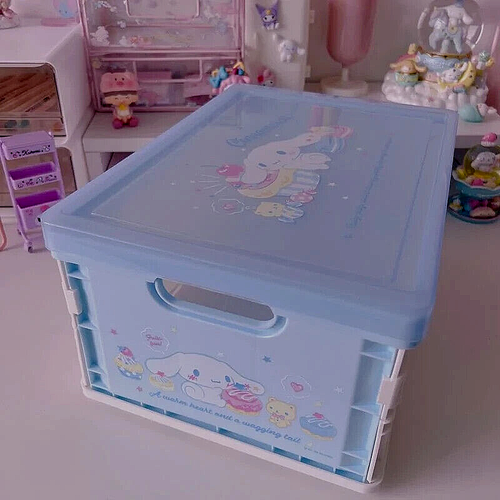 Sanrio Cinnamoroll Decorative Storage Box Stacking Sturdy Folding Container Case - Picture 9 of 22