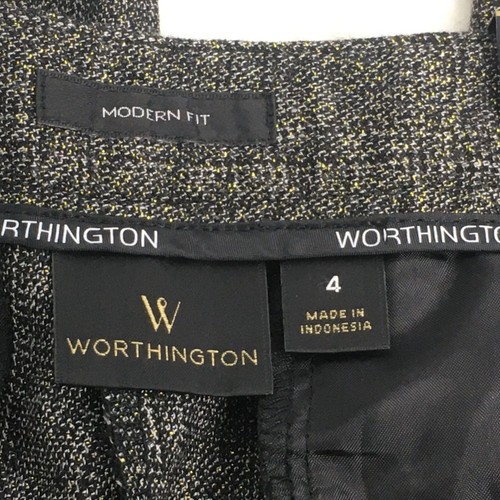 Worthington Dress Pants Womens Size 4 NEW Gray Gold Modern Fit Slim Leg - Picture 5 of 12