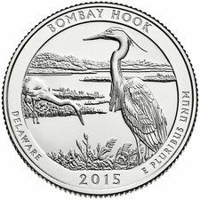 2015-P BOMBAY HOOK NATIONAL WILDLIFE REFUGE QUARTER Delaware Mint Uncirculated