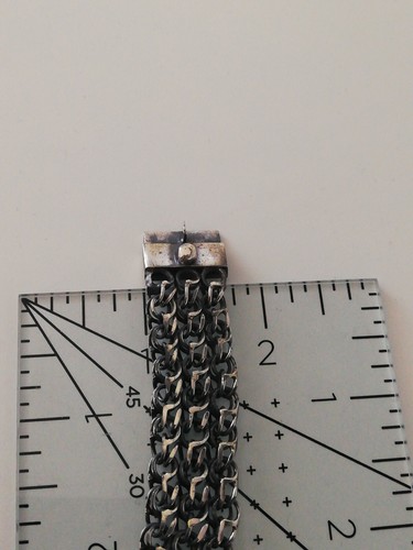 .970 Solid Silver Bracelet Miami Cuban Link Chain Oxidized New. - Picture 9 of 12