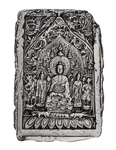 Südkorea Buddhistische Stele von Amitabha 2 oz .999 Feinsilber Antik Stele Barren