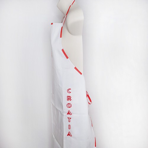 CROATIA HRVATSKA - White Apron with Embroidered CROATIA Emblem - Picture 2 of 2