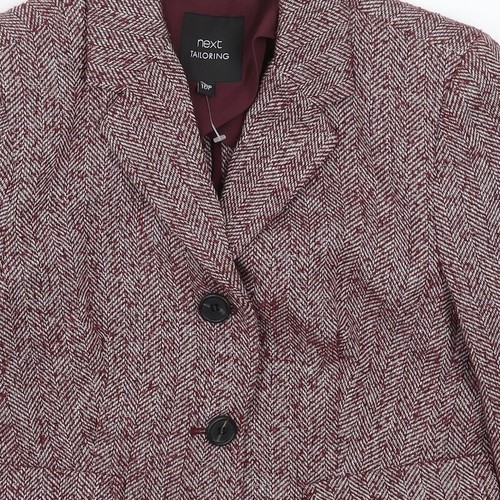 NEXT Womens Red Herringbone Polyester Blend Blazer Size 10 - Picture 7 of 12