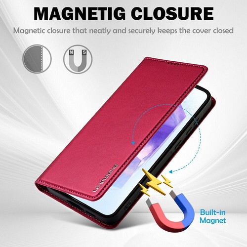 Custodia telefono magnetica PU+TPU costruzione 2 slot scheda supporto multiangolo protezione completa - Foto 69 di 79