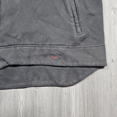 Vtg Nike Hoodie Mens XL Black Center Swoosh Sweatshirt Silver Tag Y2K Broken Zip - Picture 6 of 13