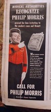 Vintage 1944 Phillip Morris Cigarette Advertisement