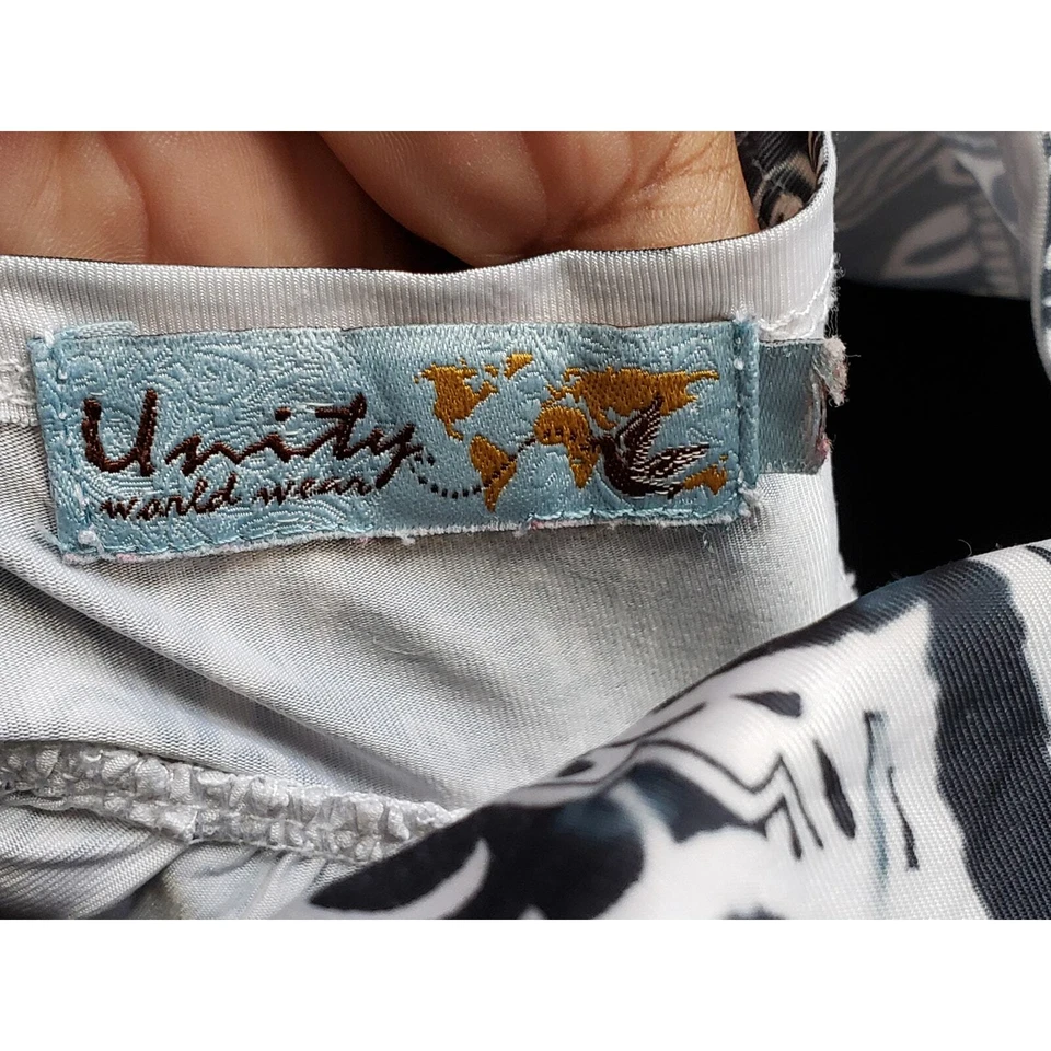 Maxi Vestido Largo Unity Para Mujer Talla XL Blanco y Negro Volantes Cuello Redondo Sin Mangas Foto 3 de 4