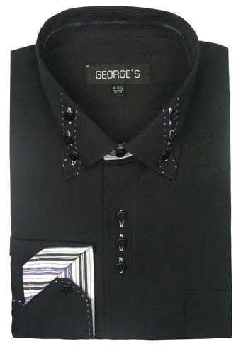 CAMICIA MODA UOMO 60% COTONE 40% POLY Venduta Colore FRENCH CUFF AH 608 - Foto 3 di 8