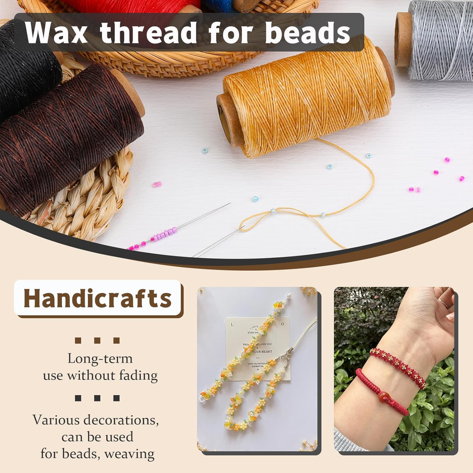 Waxed Thread, 150M /164Yards Original White Leather Waxed Threads ...