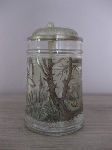 Glaskrug mit Zinndeckel, Bierkrug, Krug - Bild 2 von 4