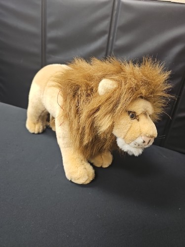 Vintage K&M International Life Like Lion Plush Stuffed Animal Toy Friend 12" EUC - 第 1/6 張圖片