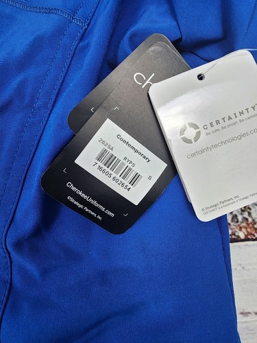 Cherokee Scrubs INFINITY Women's Medical Mock Wrap Tops 2625A SMALL BLUE - NEW - Picture 3 of 11