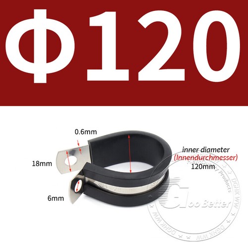 Rohrschellen Leitungsschellen Schlauchschellen mit Gummi 6mm - 200mm DIN 3016 - Bild 47 von 109