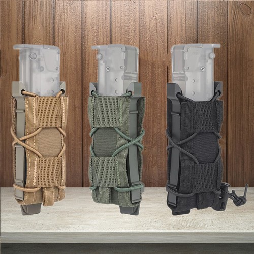 Universal 9mm Pistol Magazine Holster Bag Adjustable Flashlight Holder Mag Pouch
