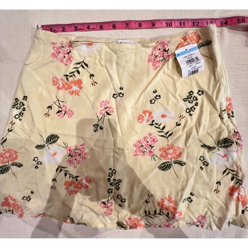 ABOUND Amarillo Floral Mini Falda Línea A Forrada Cremallera Lateral Juniors Mediana Nueva con Etiquetas - Imagen 5 de 10
