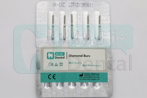 10Pcs Dental Diamond Burs FG Round End Cylinder 881/012C SR-11C Coarse Grit High - Picture 3 of 3