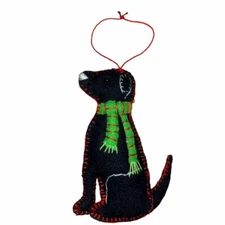 Stitch by Stitch Black Labrador DOG Handmade Fair Trade Christmas Ornament New