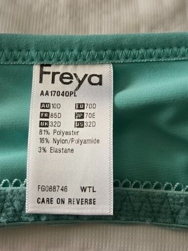 Freya Bra Blue Deco Vibe Molded Plunge Underwire Back Closure AA 1704 Size 32D - Picture 5 of 5
