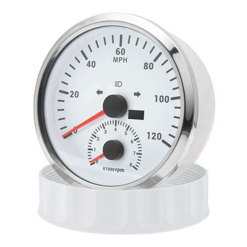 110mm White GPS Speedometer 0-120MPH with Tachometer 8000RPM Gauge for Boat Car - Picture 11 of 15
