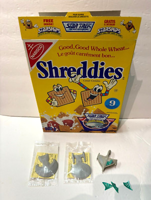 NABISCO SHREDDIES STAR TREK NEXT GENERATION STAR SHIPS CEREAL BOX 1992