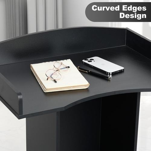 Durable Presentation Podium Stylish Classroom Lectern Heavy Base Lectern Wooden - Picture 5 of 12