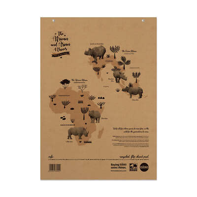 RHINO A1 recyceltes Flipchart x5, 80 Seiten, 20 mm quadratisch mit leeren alternativen Seiten