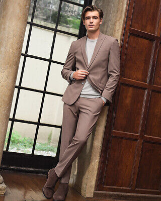 NEW EXPRESS $298 TAUPE EXTRA SLIM WOOL BLEND MODERN TECH NEW EXPRESS $298 TAUPE EXTRA SLIM WOOL BLEND MODERN TECH