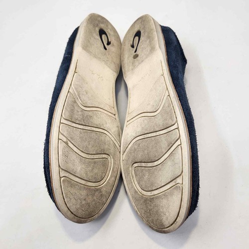 OluKai Womens Moku Dede Blue Suede Boat Shoes Size 9 Convertible Slip On Flats - Picture 9 of 9