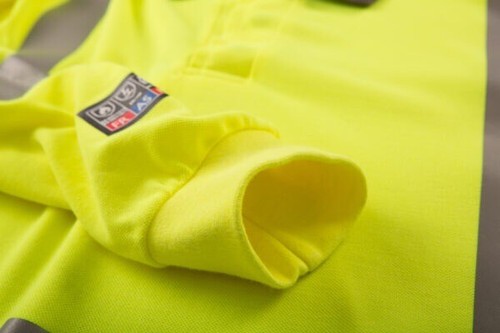 ProGARM 5286 Arc Flash Flame Resistant Hi Viz Long Sleeve Polo Work Safety Top - Picture 2 of 4