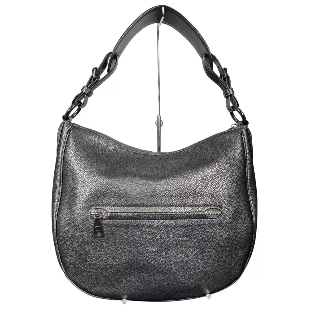 Coach Sutton Hobo Bag in Navy Blue Pebble Leather - Shoulder Bag