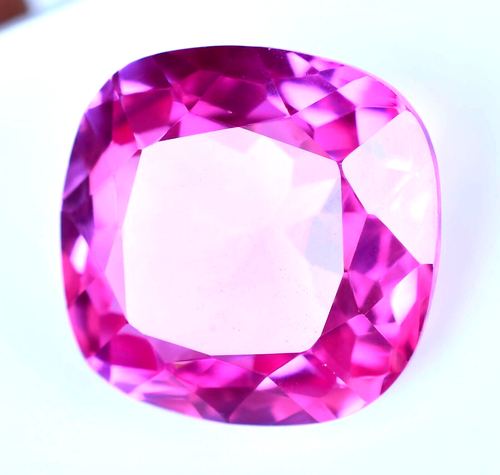 71.55 Ct Natural Pink Ruby Flawless Cushion CERTIFIED JAALI Cut Gem from Mogok - Picture 4 of 7
