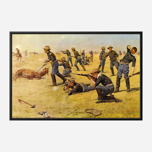 La línea de escaramuza de Charles Schreyvogel Western Giclee Art Print + Envío gratis - Imagen 3 de 4