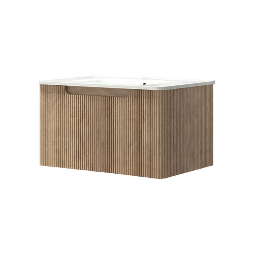 ACA Vanity Unit 610/760/910mm Basin Bath Cabinet Storage Wall Hung Sink Brown - Picture 12 of 68