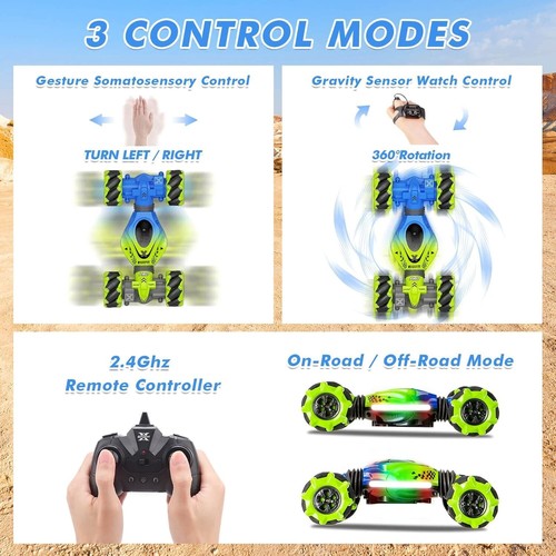 Remote Control Stunt Car with Gesture Sensing for Ages 6-12 - Lights & Music - Picture 5 of 11