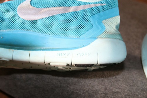 Nike Free 5.0 GS Blue Lagoon Metallic Silver Running 725114-404 Youth 4, EU 36 - Picture 11 of 12