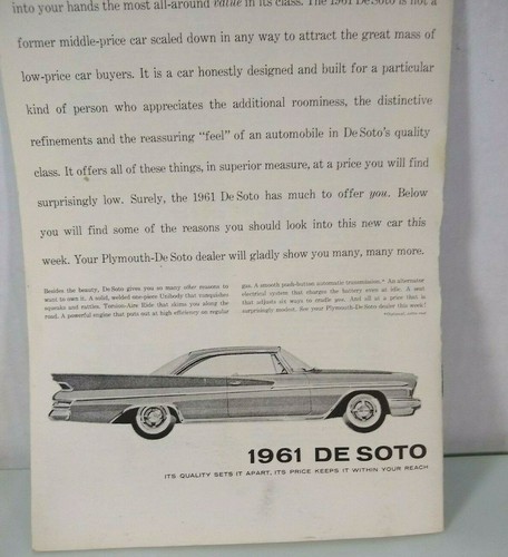 WPC NEWS 1961 DE SOTO car November 1974 issue Chrysler Products Restorers Club * - Picture 6 of 12