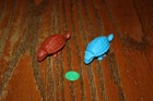 Vintage MPC Dark Brown and Light Blue Ankylosaurus's Dinosaurs- Marx, Winneco