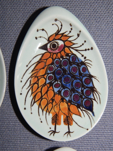 1960's Boxed Set of 4 Beth Breyen Royal Copenhagen 'Crazy Bird' Dishes Denmark - Picture 4 of 10