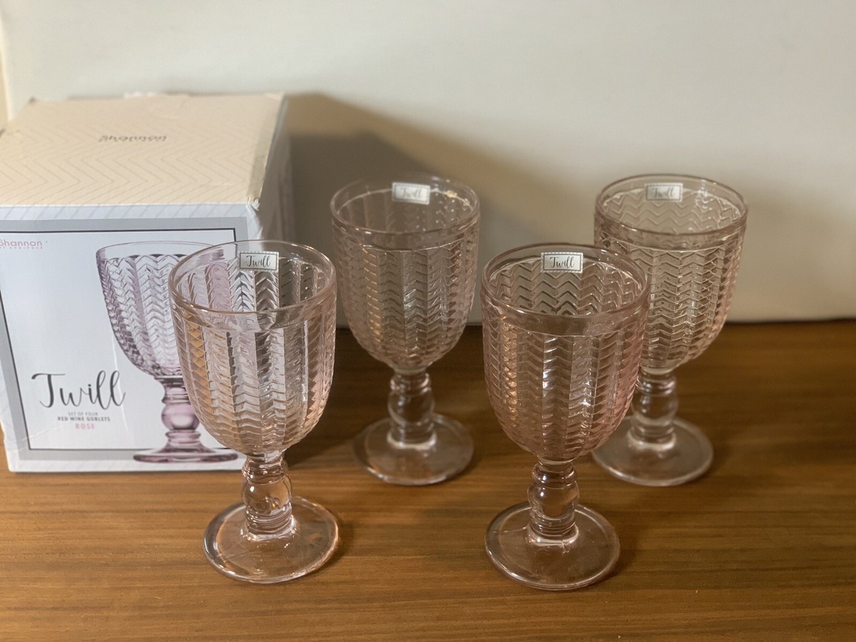 Godinger Wine Goblet Beverage Glass Cup ? Clear ? Large, Set of 4 Green Table Glasses : Godinger Wine Goblet Beverage Glass