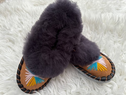 Women’s Slipper Boots 100% Leather With Sheepskin Wool Lining - Picture 257 of 338