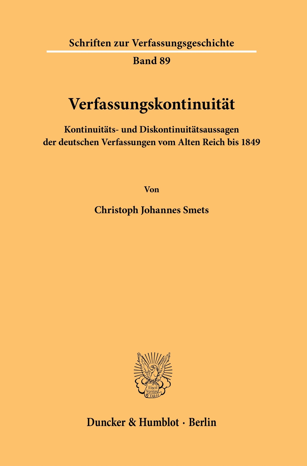Thumbnail - Verfassungskontinuität | Christoph Johannes Smets | Taschenbuch | 357