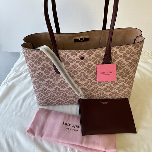 KATE SPADE ALL DAY SPADE FLOWER COATED CANVAS LG PINK MULTI BAG - Picture 11 of 11