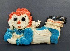 Vintage 1977 Raggedy Ann Syroco Wall Hanging Decor Figurine Bobbs Merrill EUC