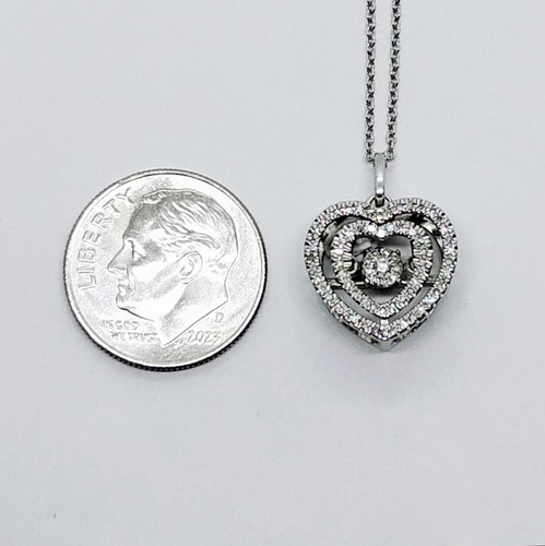 $3,000 JARED KAY DIAMONDS IN RHYTHM WHITE GOLD HEART FLOATING DIAMOND PENDANT - Picture 4 of 7