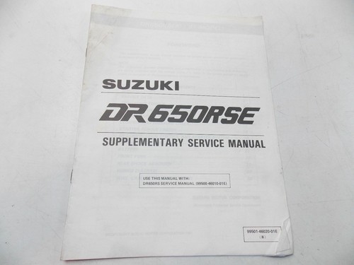 OEM 1991 Suzuki DR650-RSE Suplemento Service Manual Libro Inglés 99501-46020-01E