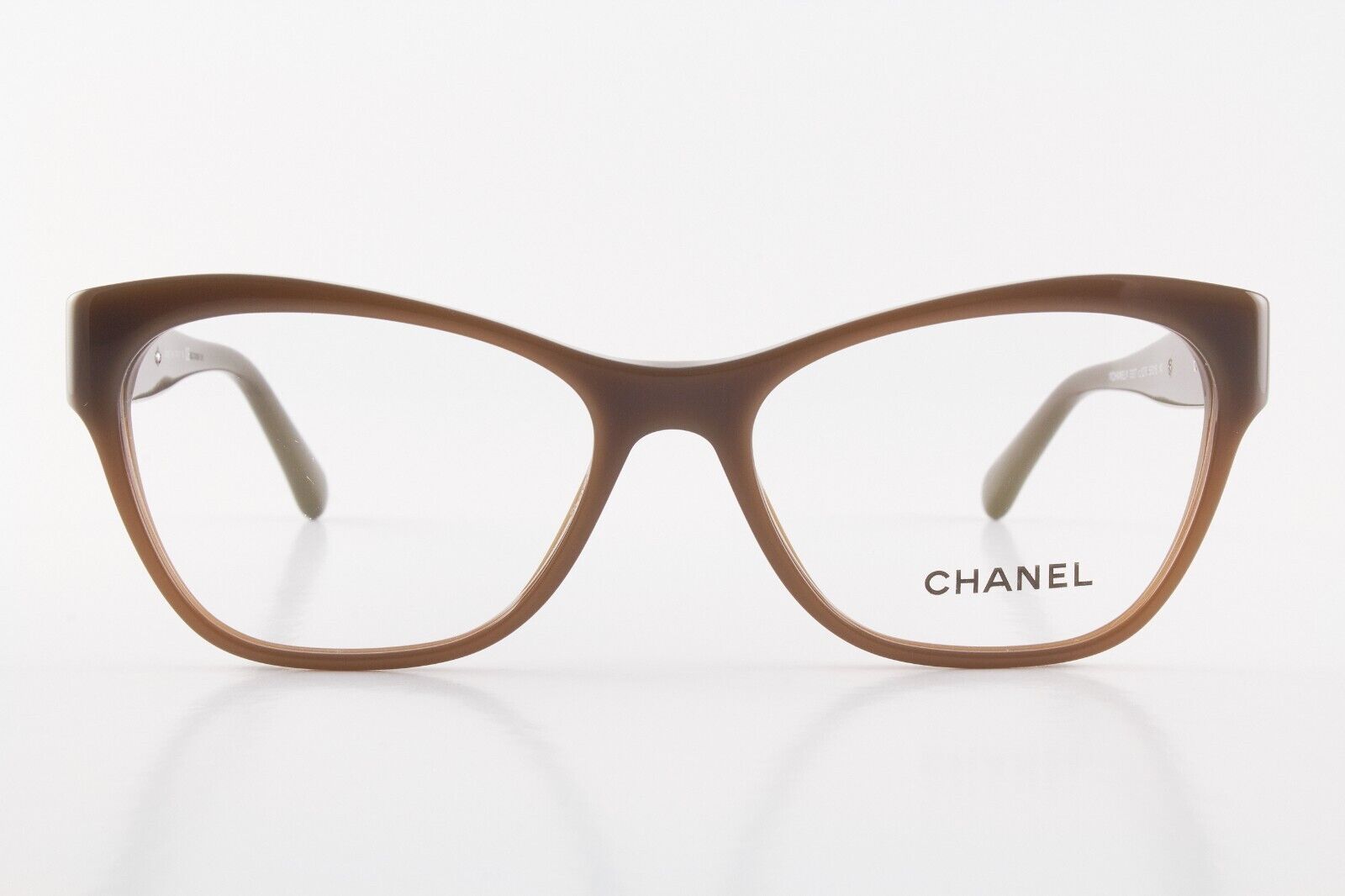 Very Rare Authentic Chanel 3307 c.1276 53mm Brown Cat Eye Glasses Frames  Italy