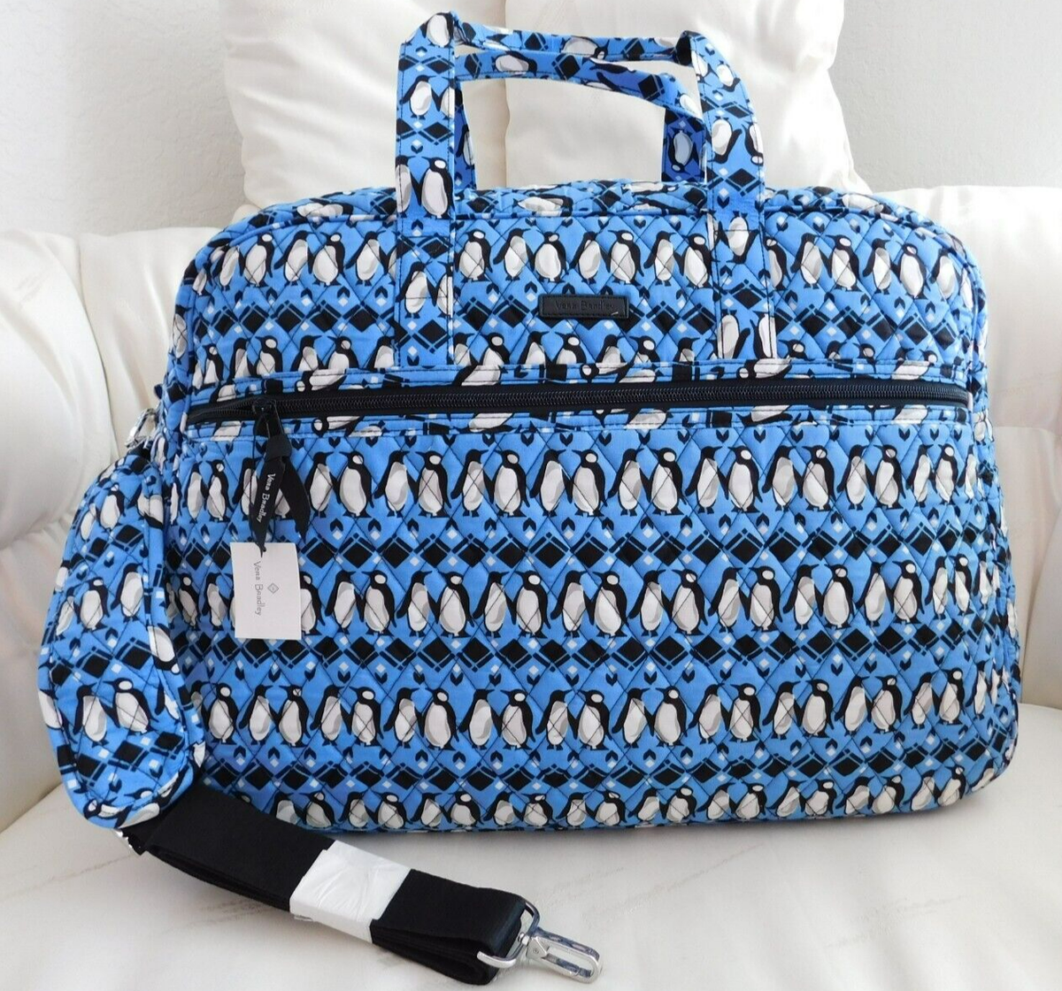 VERA BRADLEY Grand Traveler Bag Weekender Carry On Penguins
