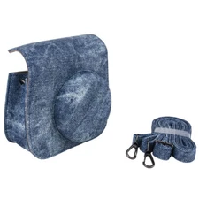 Xit Groovy Denim Case For Fuji Instax Mini Camera + Strap Brand New! Top Value!