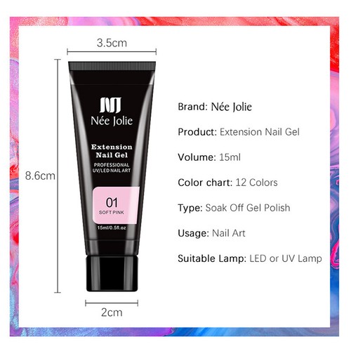 Poly UV Gel Nail Builder Extension Tube Polygel Tube Nail Art File Color Tube AU - Picture 7 of 21